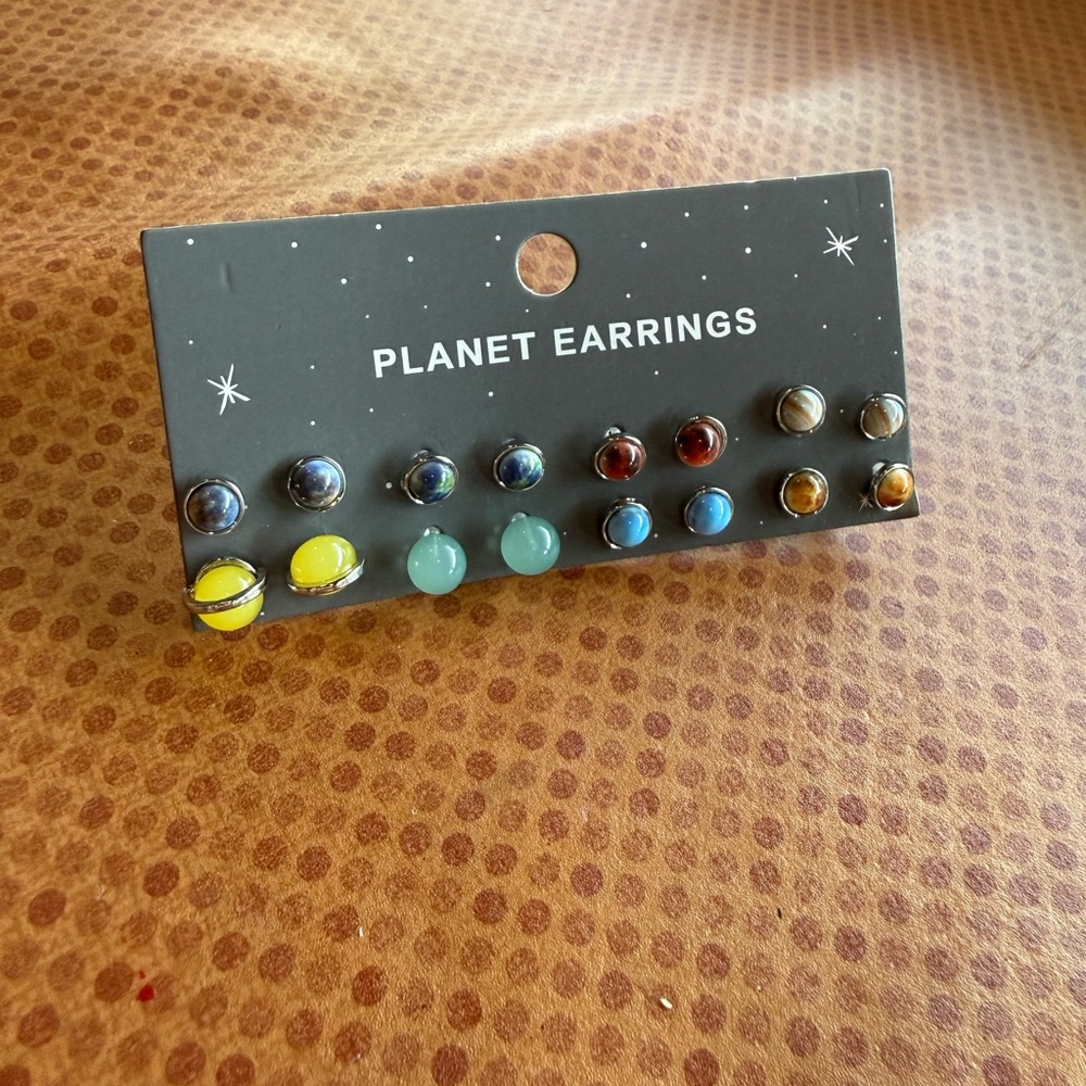 Colorful Planet Earrings Set